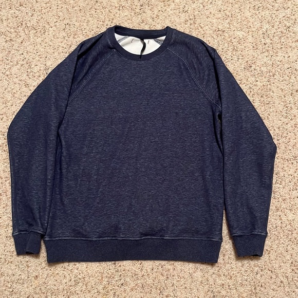 ✅ FABLETICS by Kate Hudson Long Sleeve Fleece Pullover Sweatshirt Marled Blue M - Picture 1 of 5